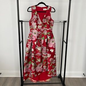 Eliza J Floral Metallic Cocktail Dress